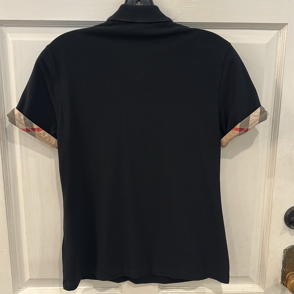 Burberry Women's Classic Black Polo Shirt Size Medium - Picture 6 of 7